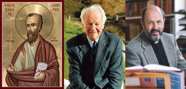 ▲맨 왼쪽부터 사도 바울, 존 스토트, 톰 라이트.