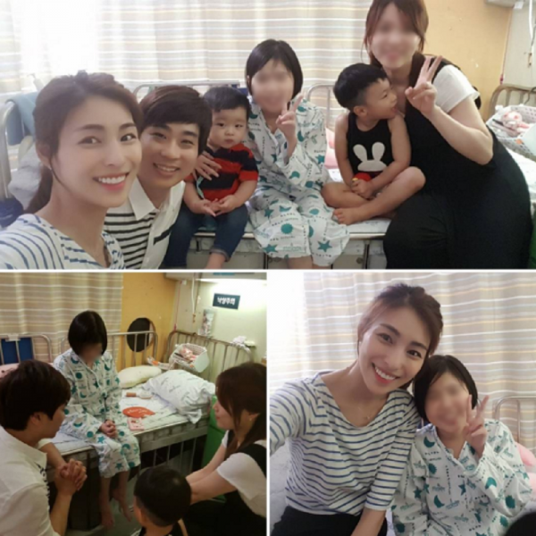 ▲예지와 유은성, 김정화 부부와 아들 유화, 유별.