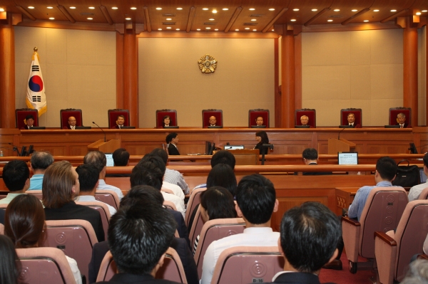 ▲종교적 이유 병역거부와 관련, 헌법재판소에서 공개변론이 진행되던 모습.