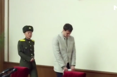 ▲기자회견 후 끌려가는 오토 웜비어.