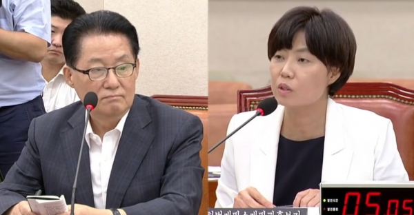 ▲인사청문회에서 답변하는 이유정 변호사(오른쪽) ⓒOBS 영상 캡쳐