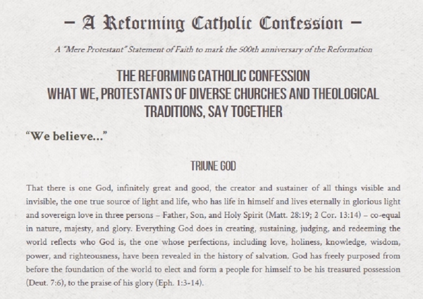 ▲선언문 내용. ⓒhttp://reformingcatholicconfession.com