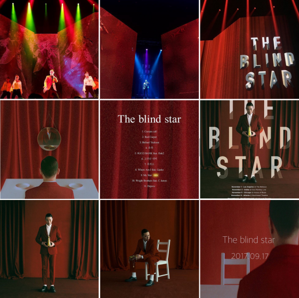 ▲비와이의 'The Blind Star' 콘서트와 정규앨범 및 앨범 자켓. ⓒ비와이 인스타그램