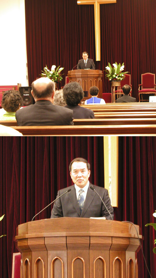 말씀을 전하는 박지용 목사.