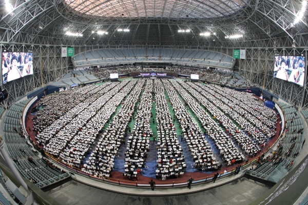 ▲8,076명이 참여하여, 월드기네스 합동연주회 세계신기록을 달성했다. ⓒCTS 제공