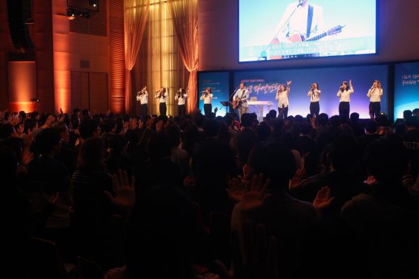 ▲‘2018 다니엘기도회’ 출정식이 진행되고 있다. ⓒ김진영 기자