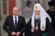 키릴 러시아정교회 총대주교(오른쪽)와 블리디미르 푸틴 대통령. ⓒ미국 크리스천포스트 via RIA
