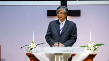 2019 훼드럴웨이 교회연합회 및 목사회 부활절 새벽 연합예배에서 설교하는 김경수 목사