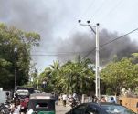 스리랑카 연쇄 테러로 도심에서 연기가 발생하고 있는 모습. ⓒ한국오픈도어