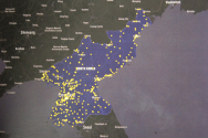 CSIS가 위성사진을 통해 분석한 북한 내에 형성된 장마당의 분포도.