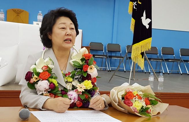 기하성(광화문) 유영희 총회장이 소감을 전하고 있다. ⓒ총회 제공