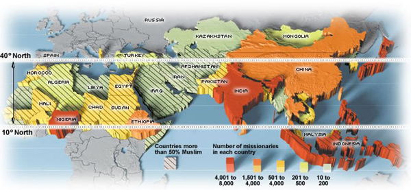 미전도종족이 집중된 10/40 창