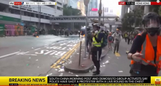 홍콩 시위 현장. ⓒ스카이뉴스 보도화면 캡쳐