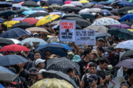 민주화시위에 나선 홍콩 시민들.
