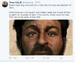 숀 킹이 트위터에 올린 중동 사람의 얼굴을 한 예수의 상상도.