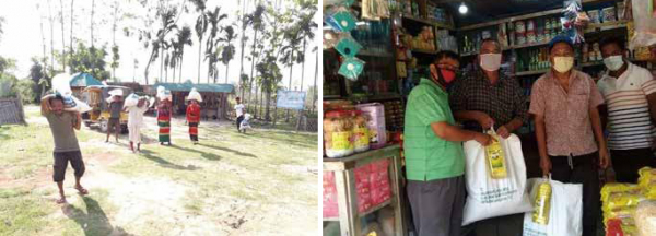 오픈도어 현장 사역자들이 동남아시아 박해지역 크리스천들에게 긴급구호 사역을 진행하고 있다.