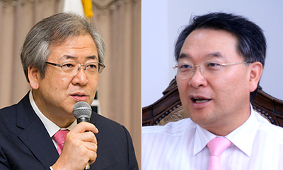 미래목회포럼 대표 고명진 목사(오른쪽)와 이사장 오정호 목사(왼쪽)
