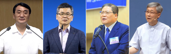 (왼쪽부터 순서대로) 온누리교회 이재훈 목사, 분당우리교회 이찬수 목사, 새에덴교회 소강석 목사, 선한목자교회 유기성 목사
