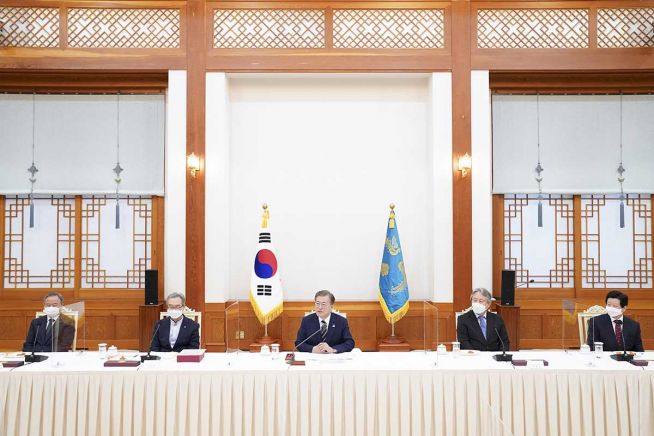 대통령과 목회자들의 간담회가 진행되고 있다.