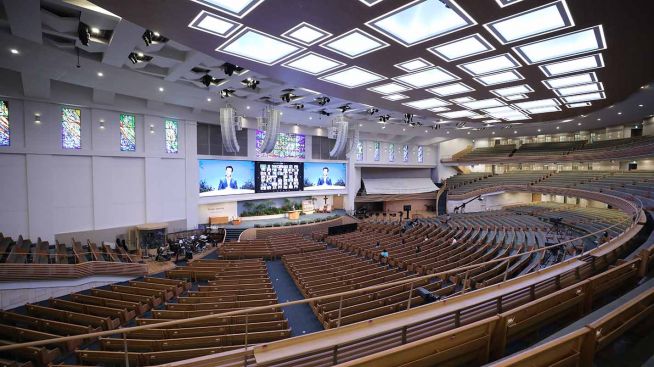 사랑의교회 9월 6일 비대면 예배 모습. 