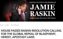 미 하원의 ’신성모독법’ 폐지안을 주도한 제이미 라스킨(Jamie Raskin) 하원 의원의 웹 사이트