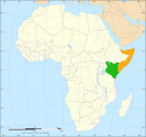 아프리카 지도. 케냐는 녹색, 소말리아는 오렌지 색으로 표시된 곳이다. ⓒCreative Commons