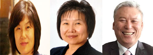 좌부터 카라 영 리 집사, 에스더 한 전도사, 김종용 목사