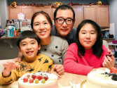 단란했던 정인철씨 가정. 아내 이원정씨와 9살 딸과 6살 아들.