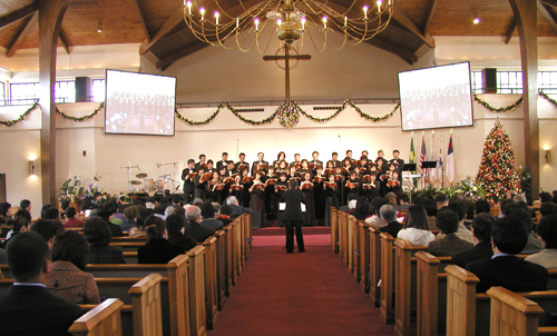 베다니교회 성탄축하 음악예배 전경. 
