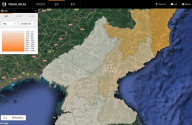 밀도 관련 북한 지도. ⓒ비주얼 아틀라스