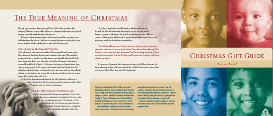 엔젤 트리 사역을 설명하는 팜플렛