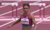 도쿄올림픽 400m 여자 허들 경기에서 우승한 시드니 맥러플린. ⓒ유튜브 영상 캡쳐
