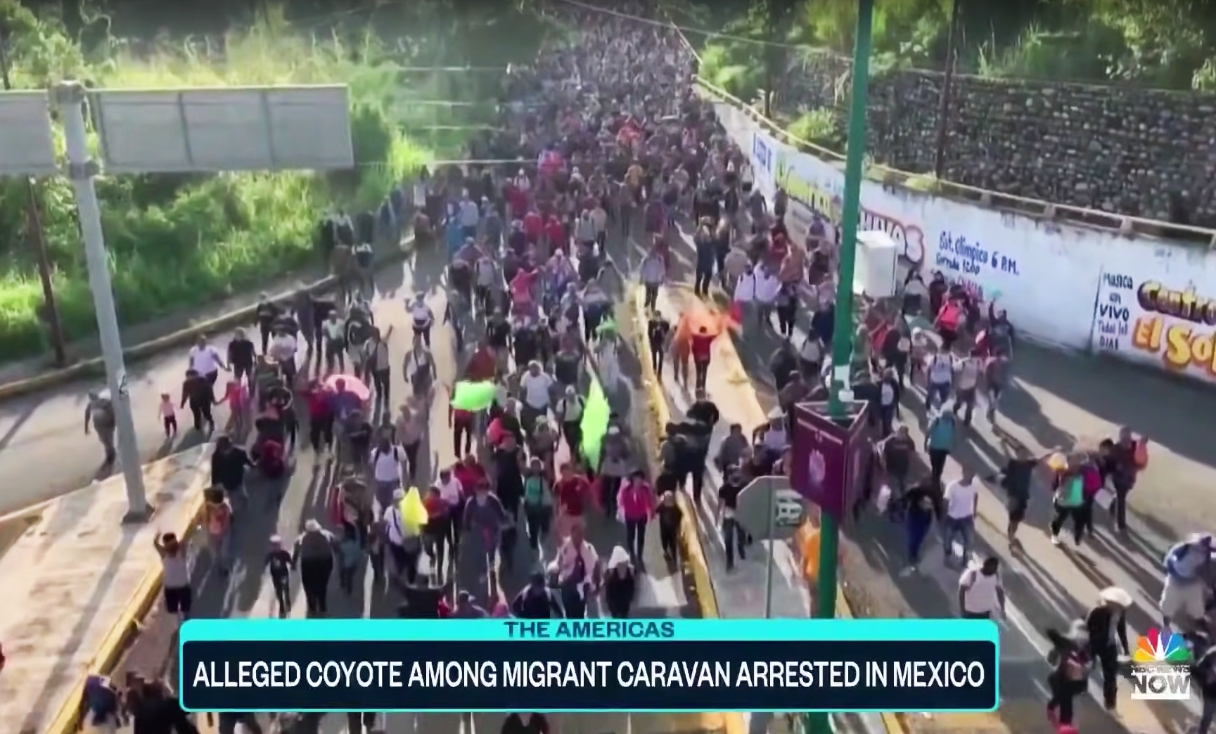 멕시코서 중미이민 위해 이동 중인 중남미 시민들 