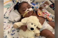 9개월 된 틴슬리 루이스가 쿡아동의료센터에서 치료받는 모습. ⓒABC 13 KTRK-TV