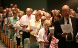 PCUSA 제219회 총회 참석자들이 예배를 드리고 있다. ⓒ페이스북