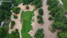 홍수로 침수된 미 켄터키주의 한 마을 전경. ⓒ헤럴드리더 영상 캡쳐