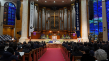 故 김선도 감독 장례예배가 광림교회 본당에서 진행됐다.
