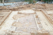여리고 인근에서 발견된 6세기 비잔틴 교회의 모자이크 바닥. ⓒCivil Administration 제공