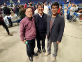 에즈베리 부흥의 현장에 참석하고 그 상황을 소개한 김하진 목사(오른쪽, 에즈베리 신학 대학원 박사 과정 중)와 강태광 목사(가운데), 강순영 목사(왼쪽)