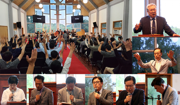 한국교회연합 연수단이 WOA 채플실에서 수요예배를 인도했다.