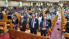 미국전직연방국회의원협회 회원들이 28일 여의도순복음교회 수요예배에 참석했다. ©여의도순복음교회
