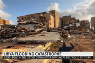 홍수로 무너진 건물 잔해. ⓒCBS 보도화면 캡쳐