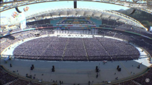 신천지가 12일 대구스타디움에서 10만 명 규모의 초대형 수료식을 개최했다. ⓒ유튜브 캡쳐