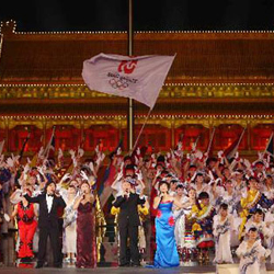 베이징 올림픽 경축행사 문예공연의 한 장면 