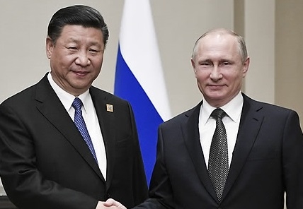 시진핑 중국 국가 주석(우)과 블라디미르 푸틴 러시아 대통령(좌)  