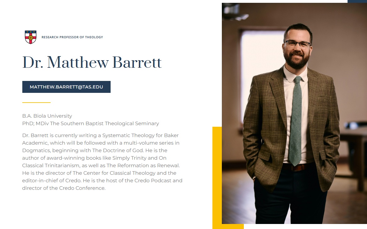 Matthew Barret, Trinity Anglican Seminary