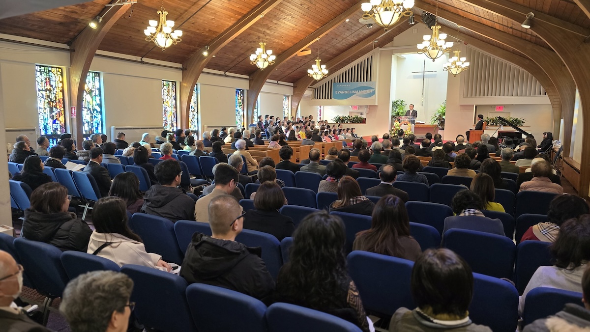 뉴욕예일장로교회가 4일 신년주일예배를 드리고 있다.