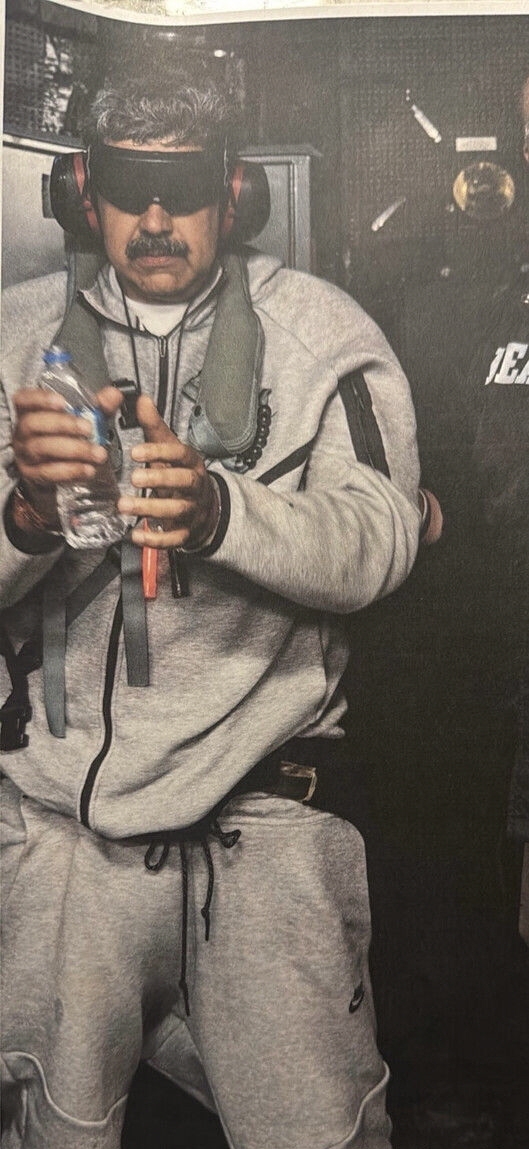 도널드 트럼프 미국 대통령이 3일 소셜미디어 트루스소셜에 "니콜라스 마두로가 미 해군 이오지마함에 탑승 중이다"라며 사진을 게재했다. ⓒ트럼프 대통령 트루스소셜 갈무리