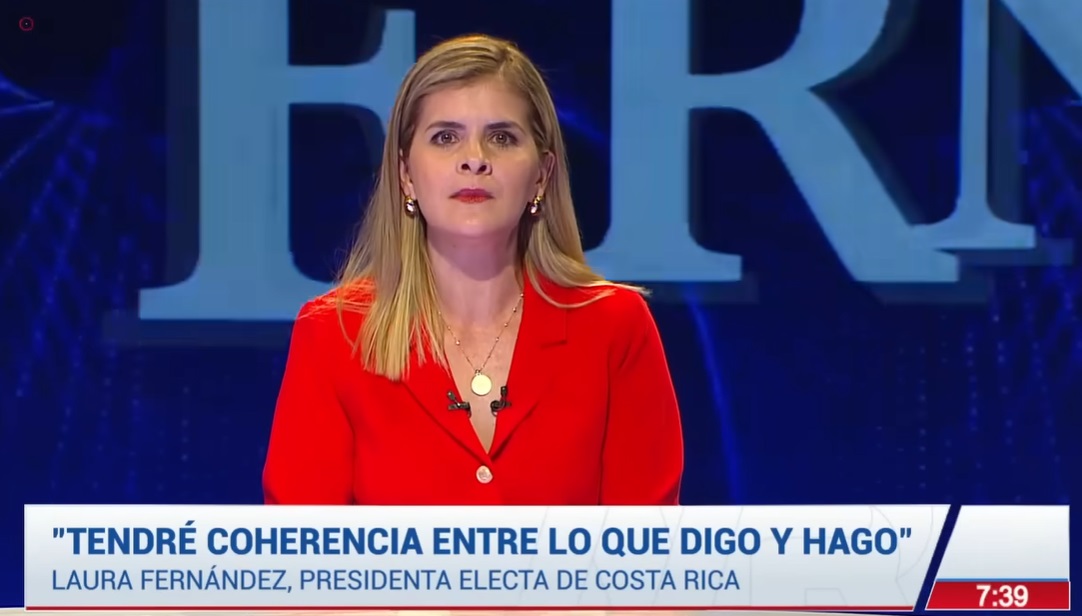 ▲로라 페르난데스 델가도 코스타리카 대통령 당선인. ⓒYoutube/Noticias Grupo Repretel