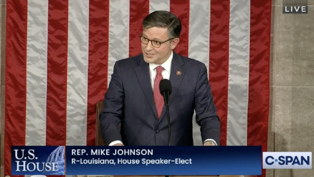 ▲마이크 존슨 하원의장. ⓒC-SPAN 유튜브 캡처
